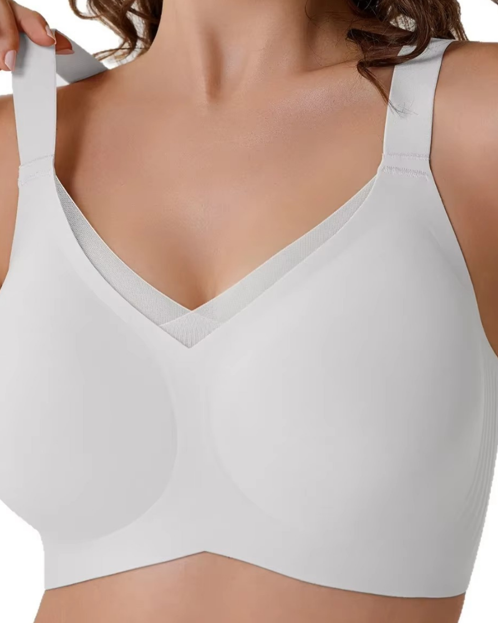 Sutiã SoftGel Crossover Ultra Confortável com Bojo Removível Decote em Tule