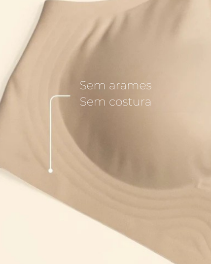 Sutiã SoftGel Crossover Ultra Confortável com Bojo Removível Decote em Tule