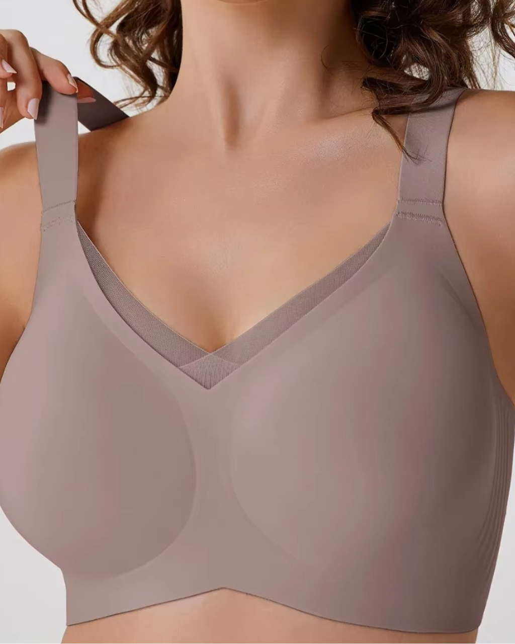 Sutiã SoftGel Crossover Ultra Confortável com Bojo Removível Decote em Tule