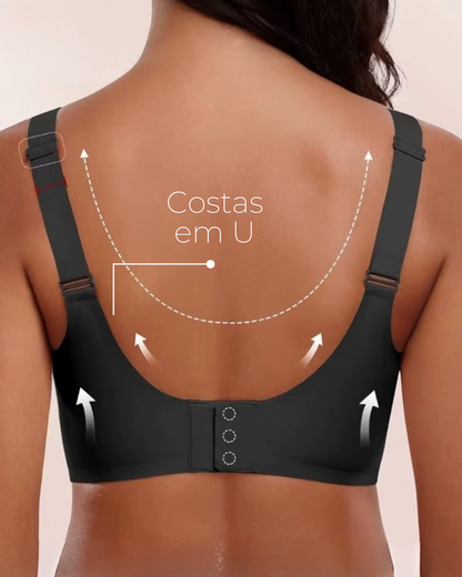 Sutiã SoftGel Crossover Ultra Confortável com Bojo Removível Decote em Tule