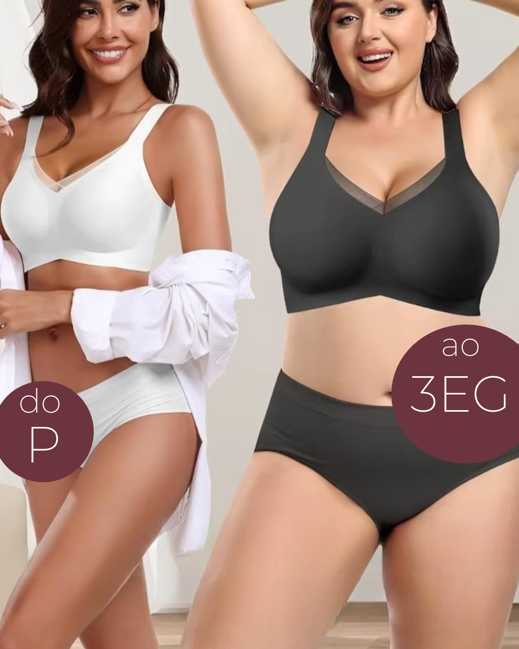 Sutiã SoftGel Crossover Ultra Confortável com Bojo Removível Decote em Tule