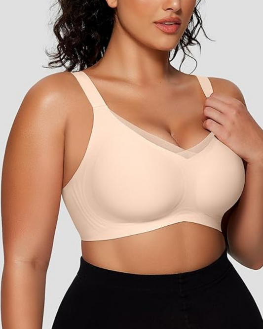 Sutiã SoftGel Crossover Ultra Confortável com Bojo Removível Decote em Tule