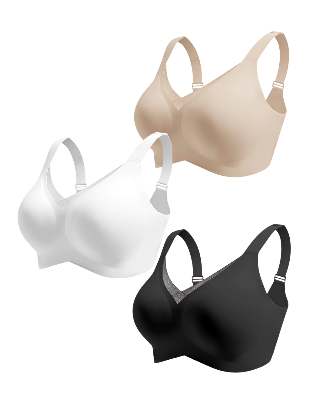 Sutiã SoftGel Crossover Ultra Confortável com Bojo Removível Decote em Tule