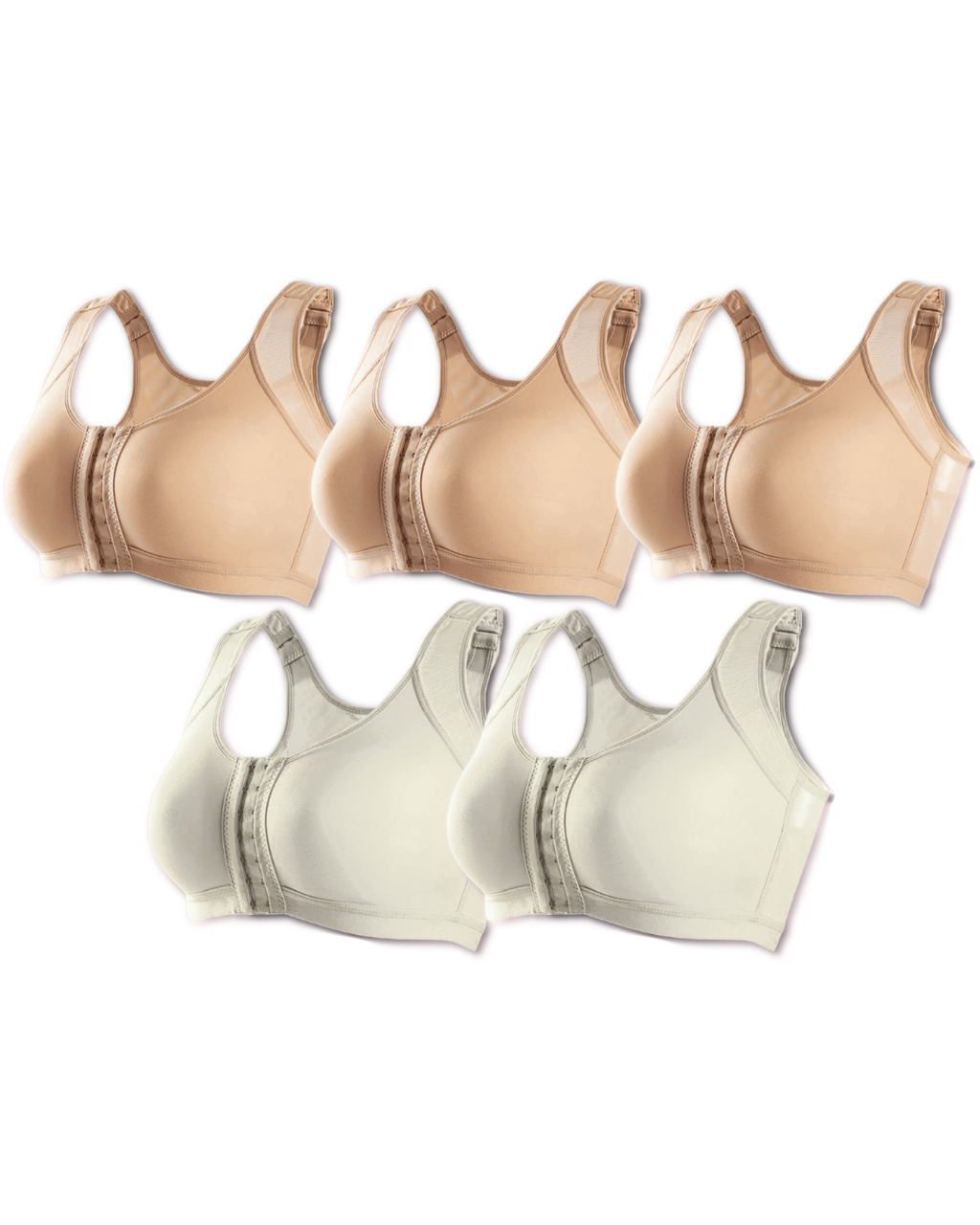 Kit 5 unidades Sutiã UltraSupport Sustentação Extrema Sem Bojo