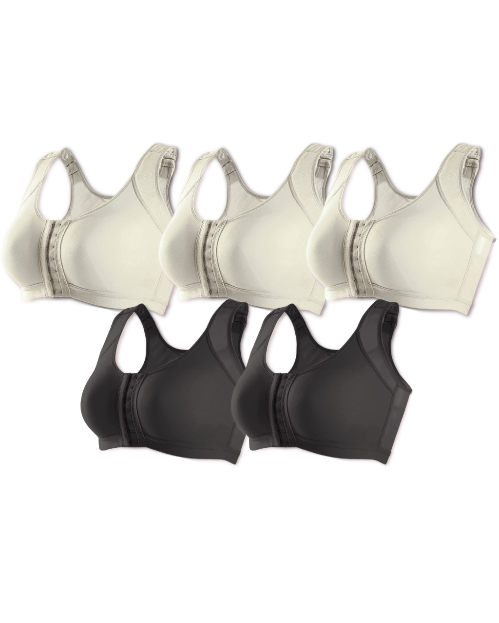 Kit 5 unidades Sutiã UltraSupport Sustentação Extrema Sem Bojo