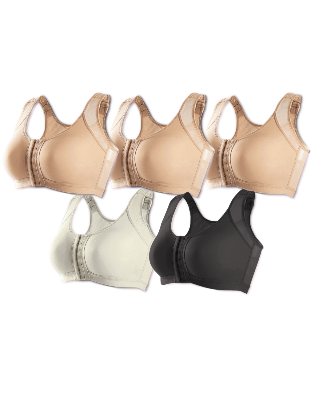 Kit 5 unidades Sutiã UltraSupport Sustentação Extrema Sem Bojo