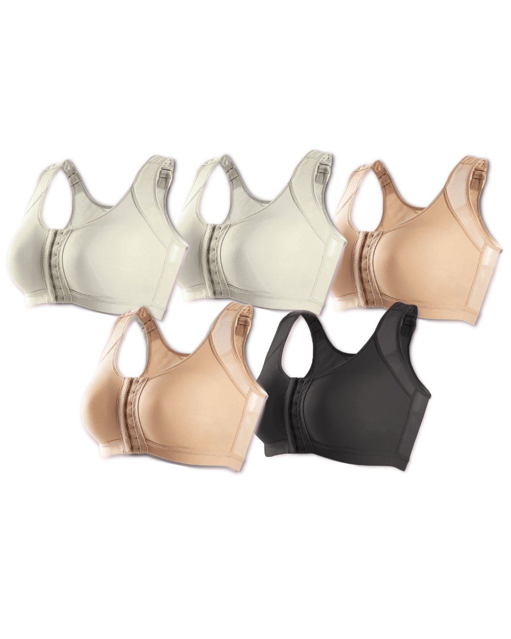 Kit 5 unidades Sutiã UltraSupport Sustentação Extrema Sem Bojo