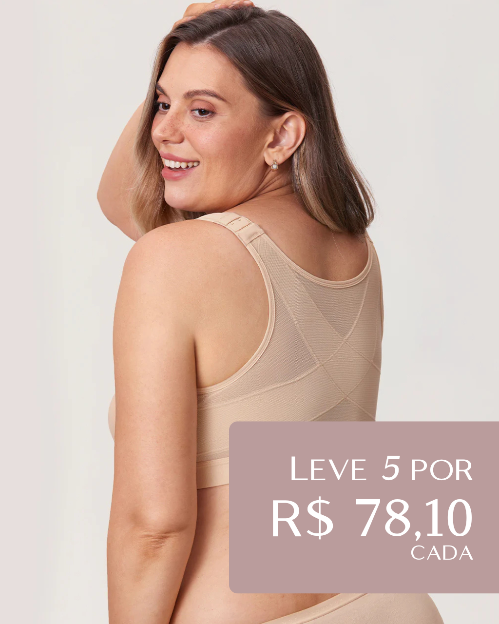 Kit 5 unidades Sutiã UltraSupport Sustentação Extrema Sem Bojo