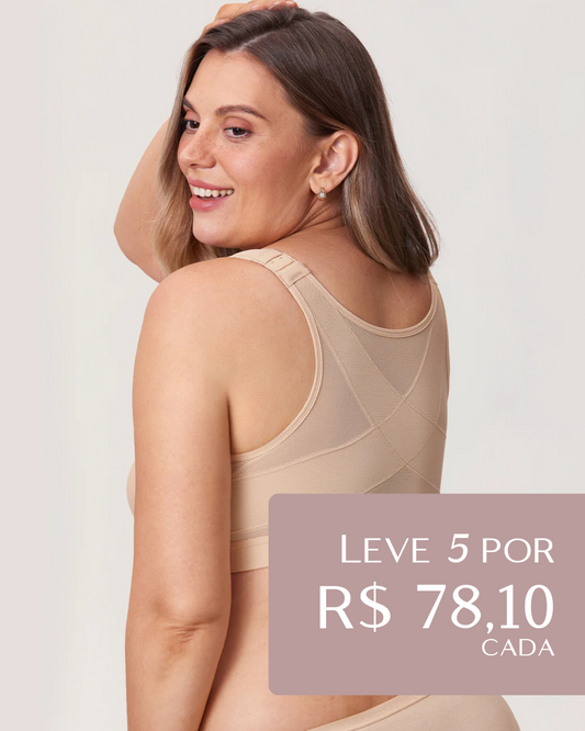 Kit 5 unidades Sutiã UltraSupport Sustentação Extrema Sem Bojo