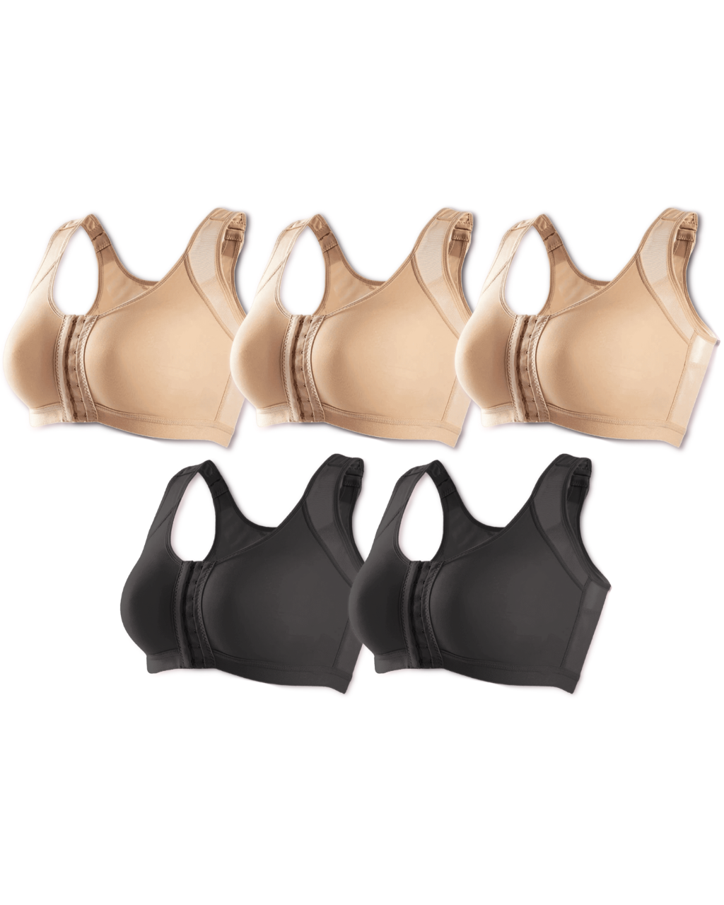 Kit 5 unidades Sutiã UltraSupport Sustentação Extrema Sem Bojo