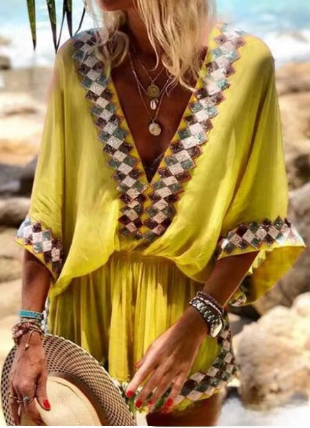 Macacão Kimono com Estampa Boêmia Beach